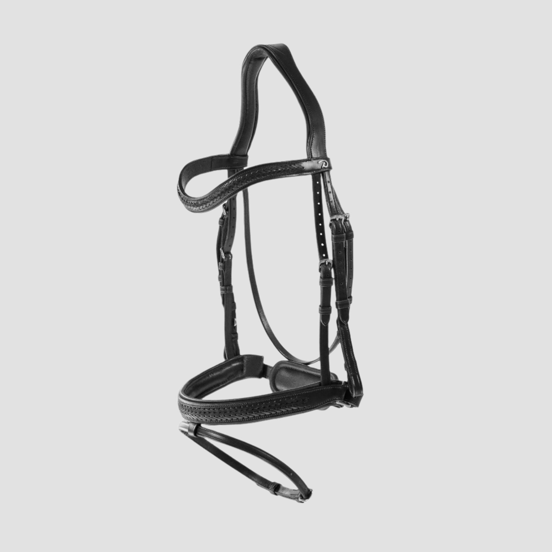 New English Collection Plaited Flash Noseband Bridle with Pull Back
