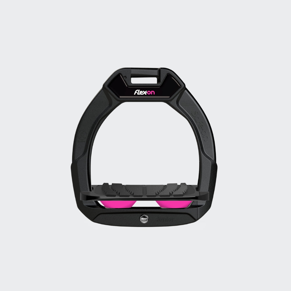Safe-On Kids Stirrups | Total Black | Pink
