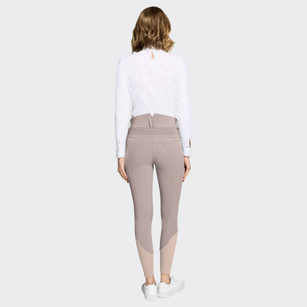 Ladies Clara Nova Breeches | High Rise | Knee Grip | Latte