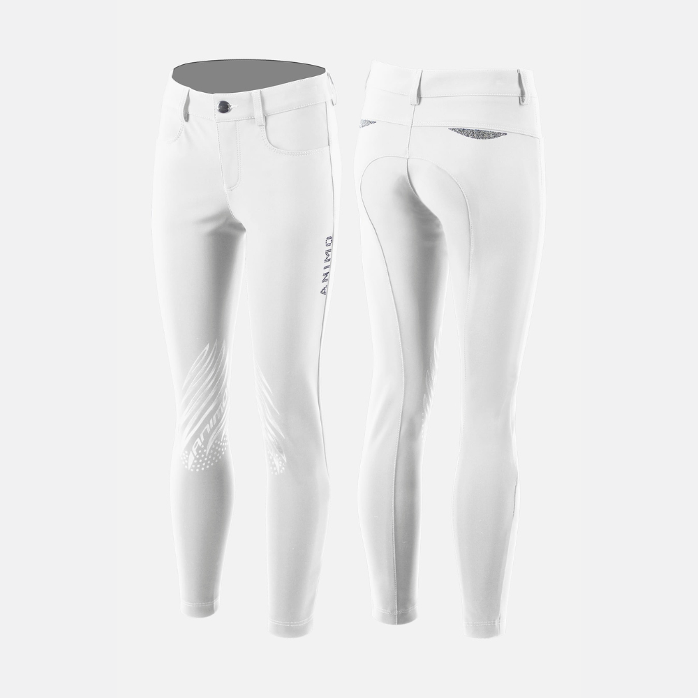 Girls Nedra Breeches | Knee Grip | White
