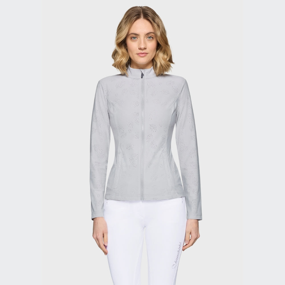 Ladies Hannah Full Zip Training Sweater | Light Grey