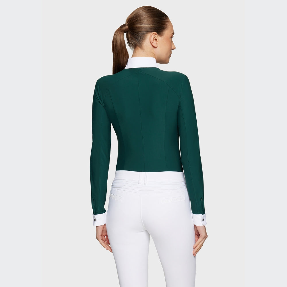 Ladies Lucia Metal Dots Show Shirt | Long Sleeves | Hunter Green