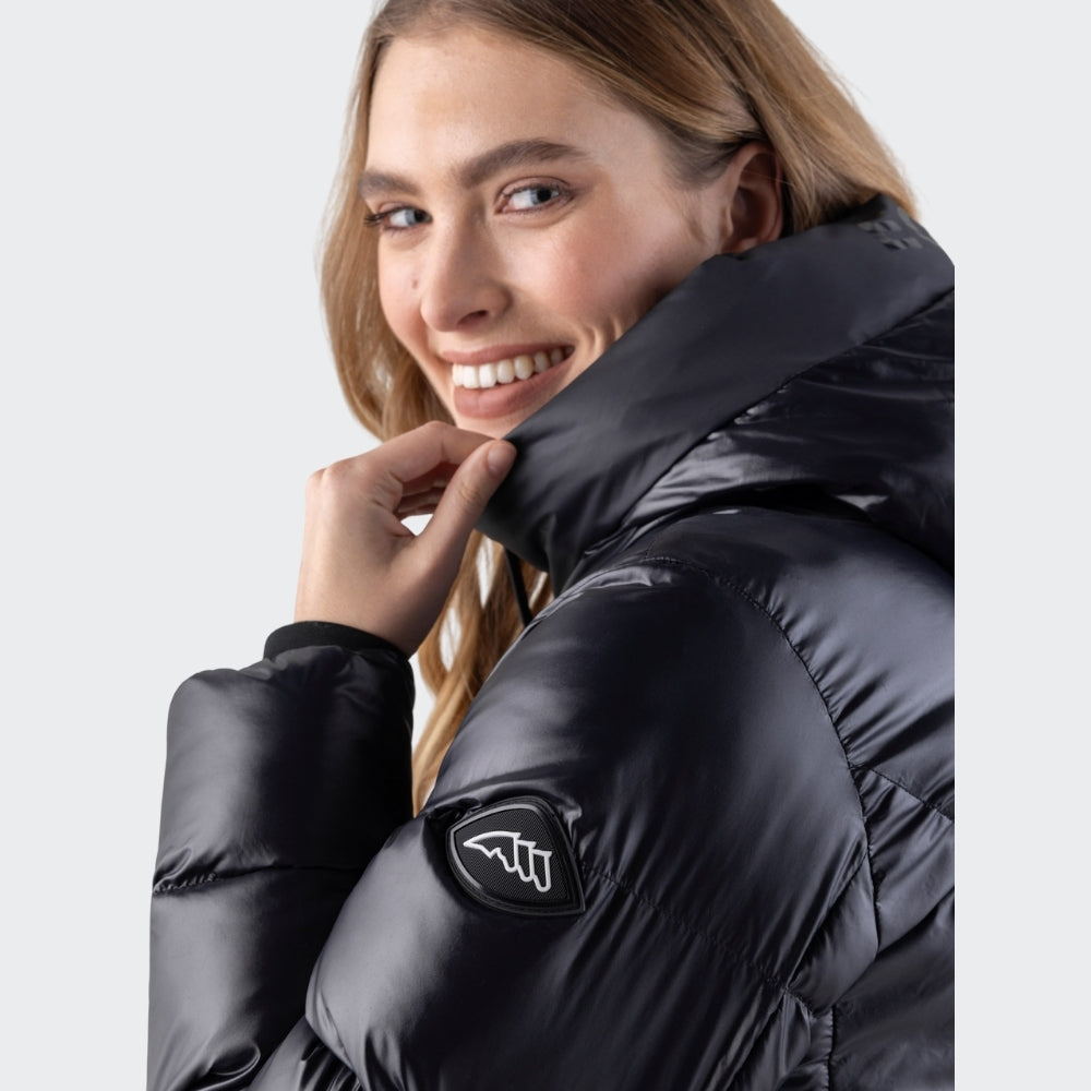 Ladies Coolbomb Glossy Padded Coat | Black