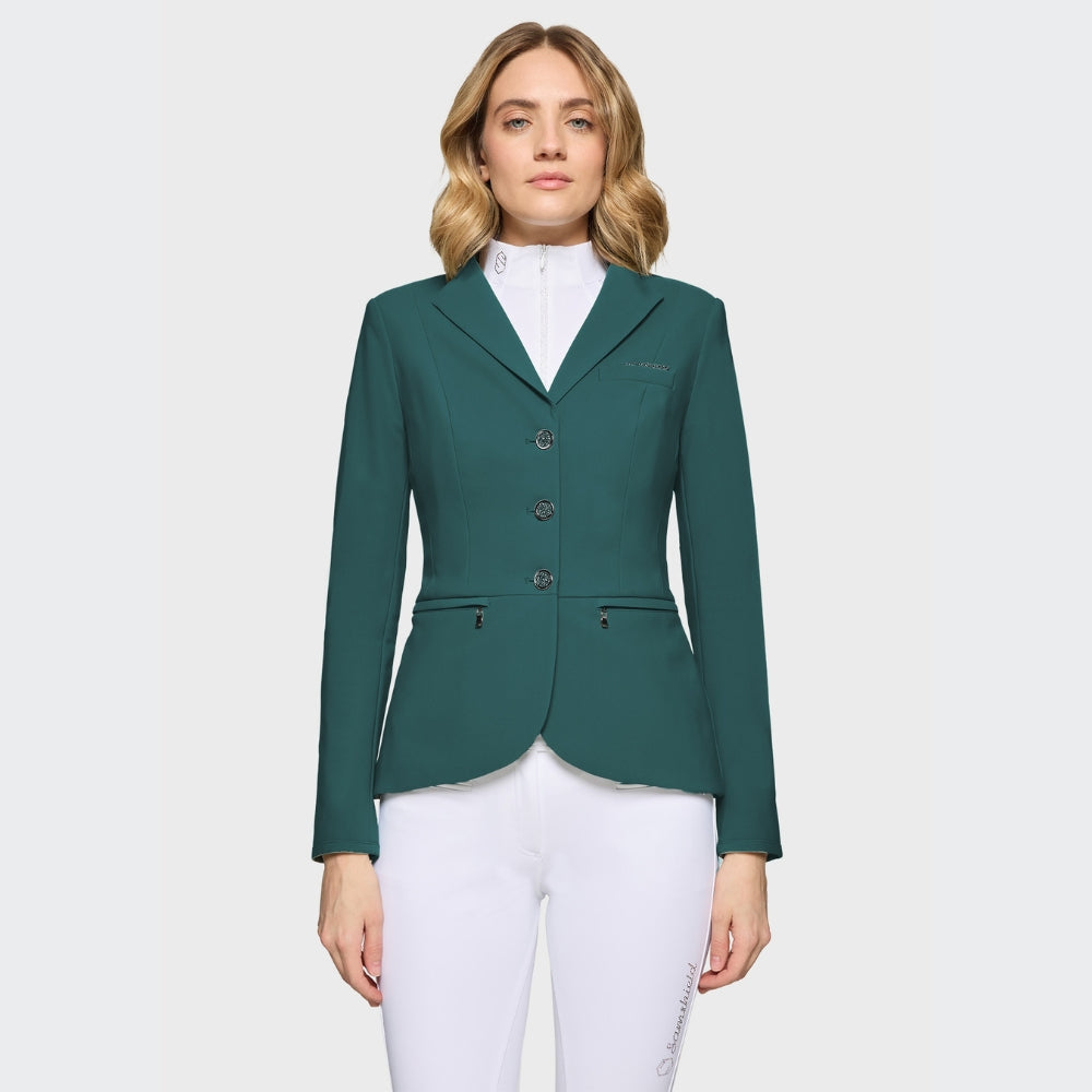 Ladies Victorine Crystal Fabric Show Jacket | Hunter Green