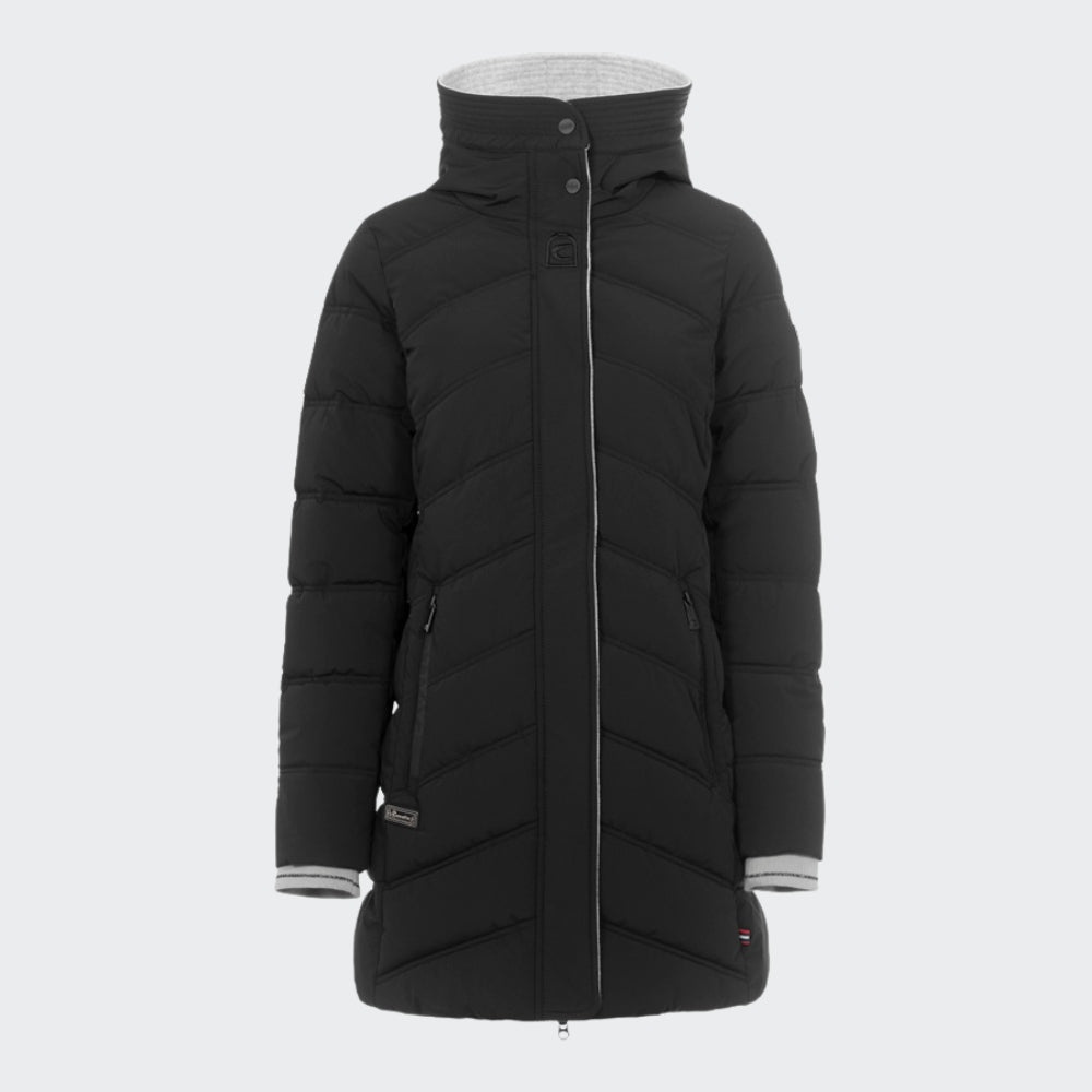 Ladies Cavalrhea Quilted Parka Coat | Black