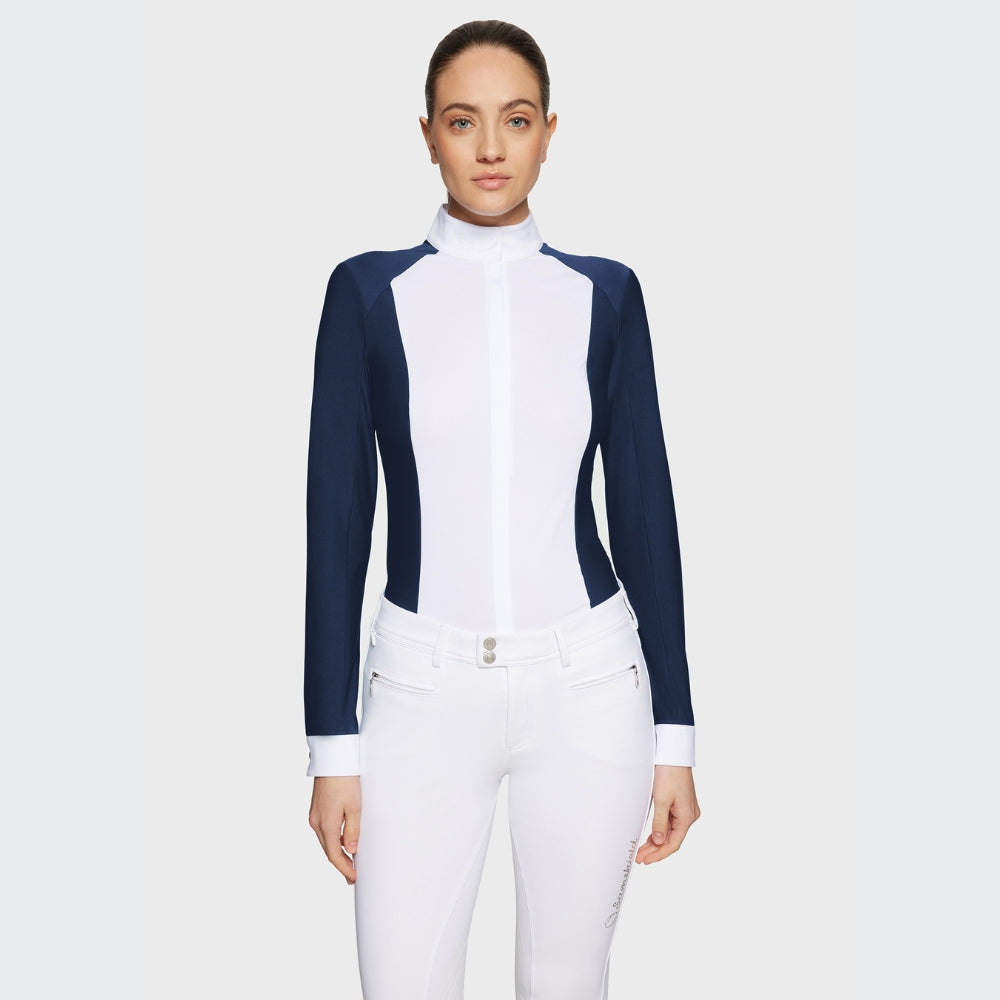 Ladies Lucia Metal Dots Show Shirt | Long Sleeves | Sapphire