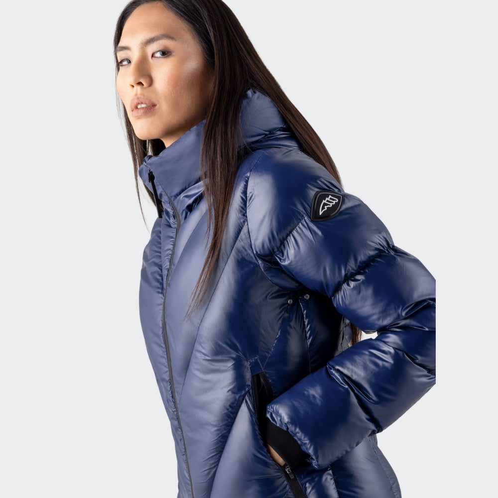 Ladies Coolbomb Glossy Padded Coat | Navy
