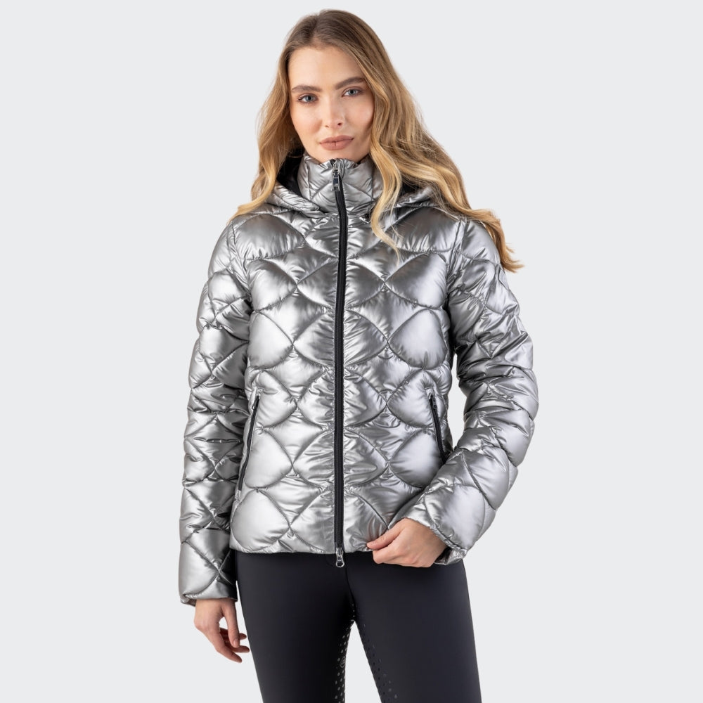 Ladies Gasic Quilted Coat | Silver