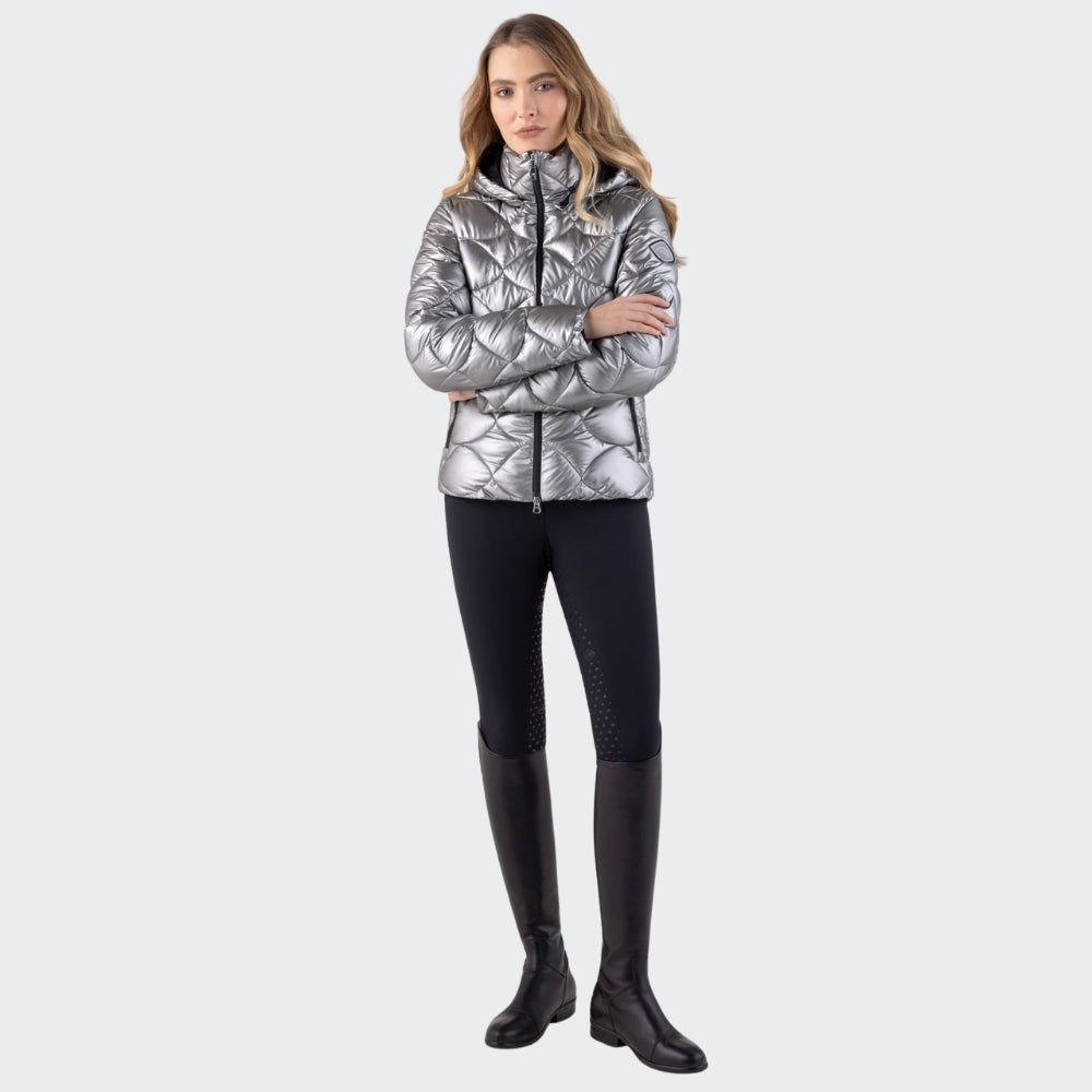 Ladies Gasic Quilted Coat | Silver