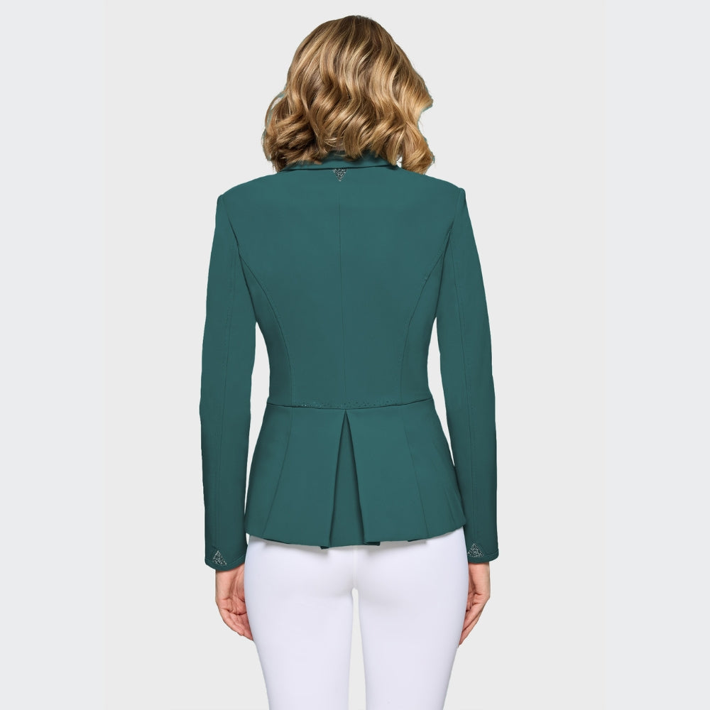 Ladies Victorine Crystal Fabric Show Jacket | Hunter Green