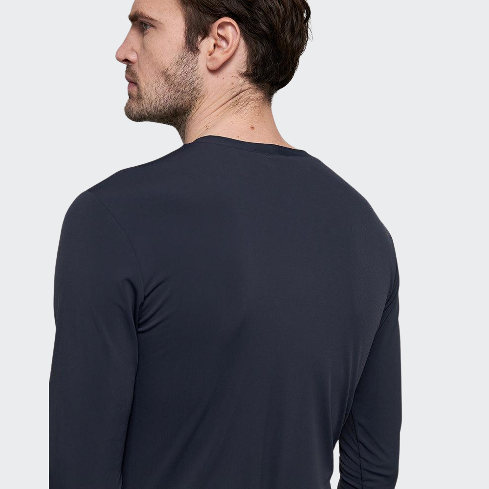 Mens Fellow Long Sleeve Technical Polo | Storm Grey