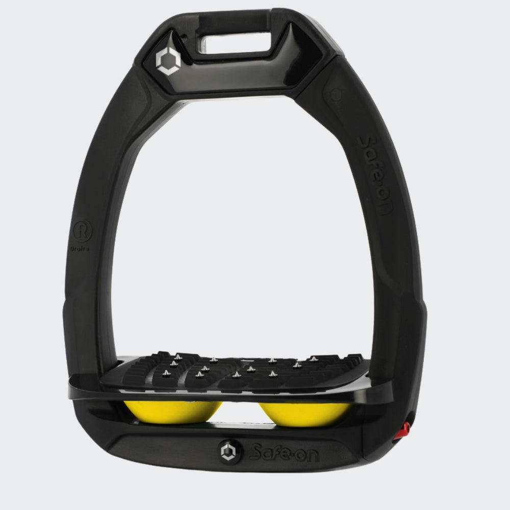Safe-On Stirrups | Total Black | Yellow