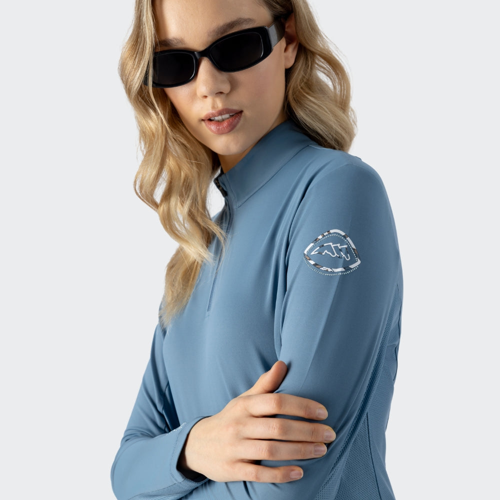 Ladies Edison 1/4 Zip Training Polo | Provincial Blue