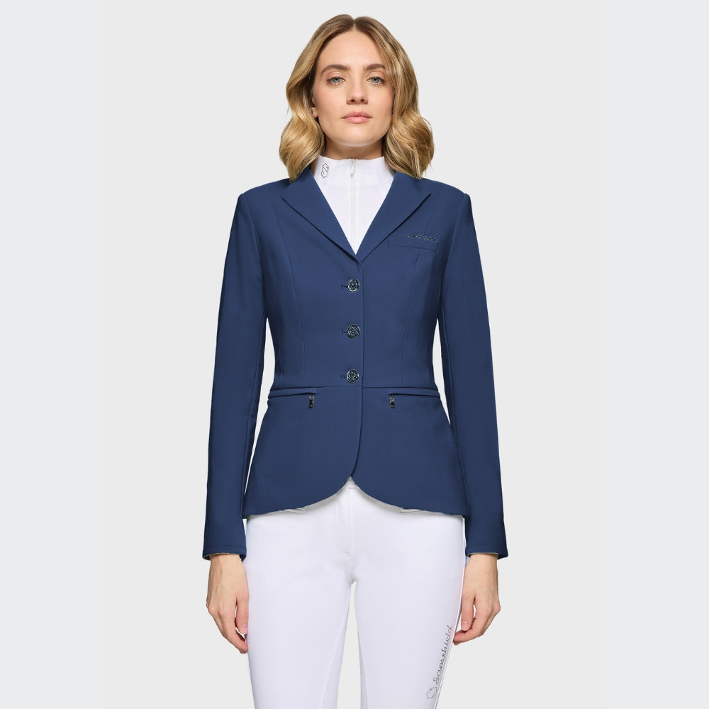 Ladies Victorine Crystal Fabric Show Jacket | Sapphire