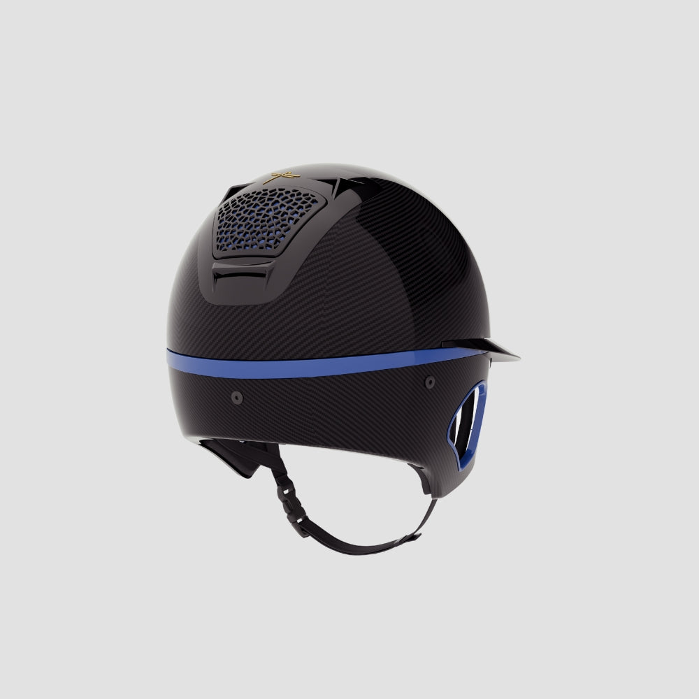 Voronoï Carbon Helmet With Temple Protection | Black | Blue