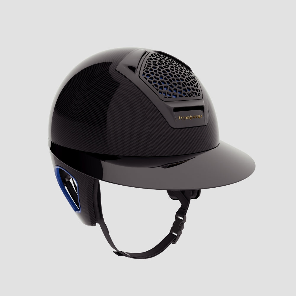 Voronoï Carbon Helmet With Temple Protection | Black | Blue