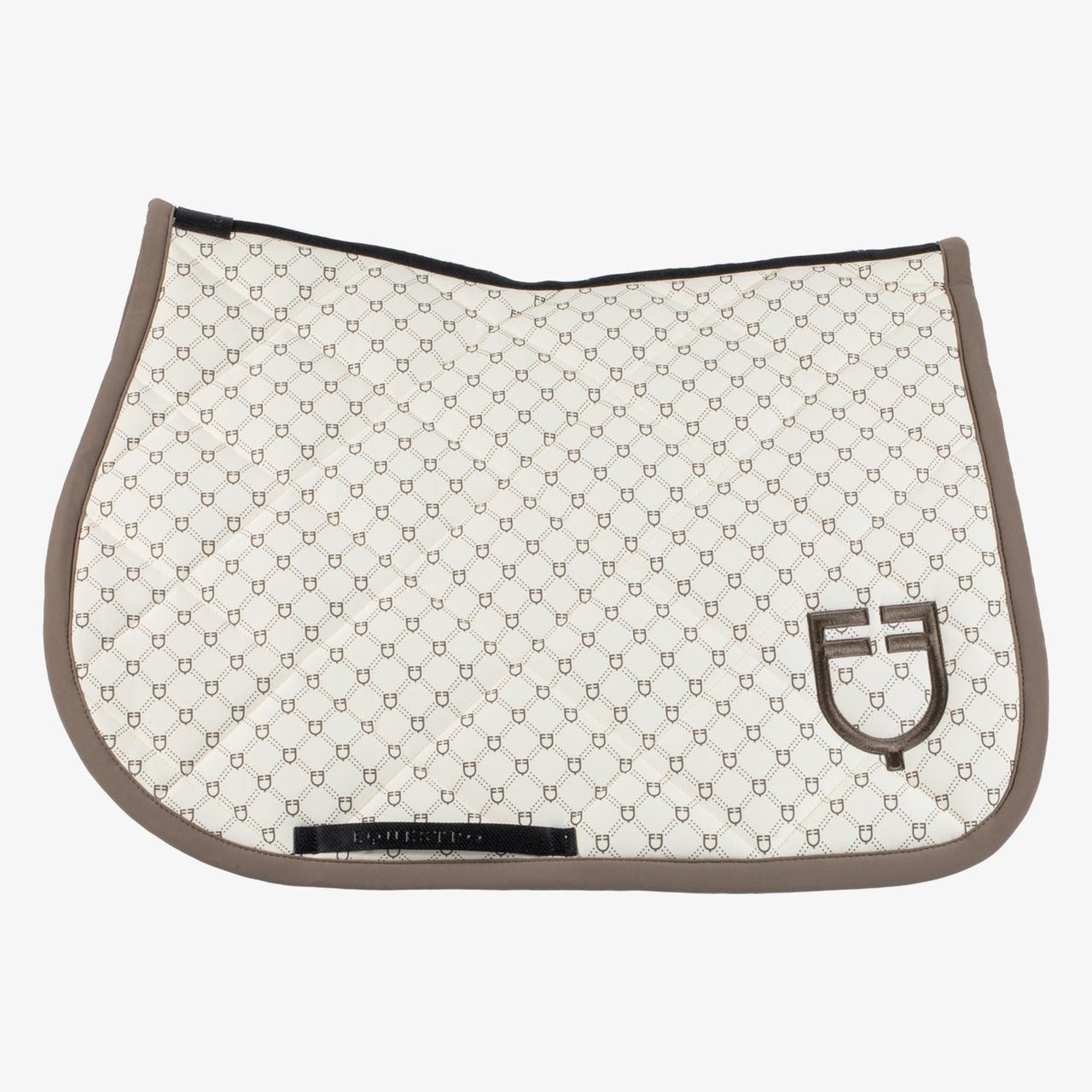 Monogram Print Jumping Saddle Pad | Antique White | Walnut