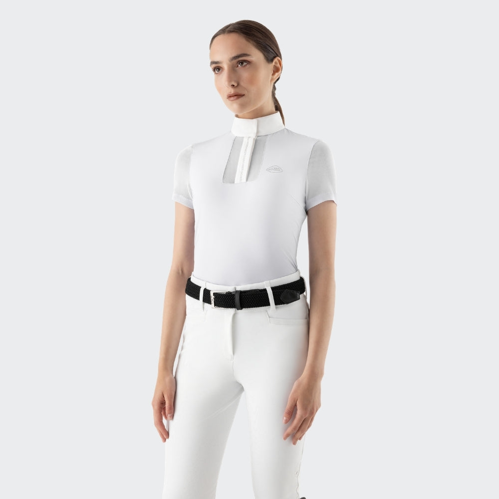 Ladies Eqglece Show Shirt | Short Sleeves | White