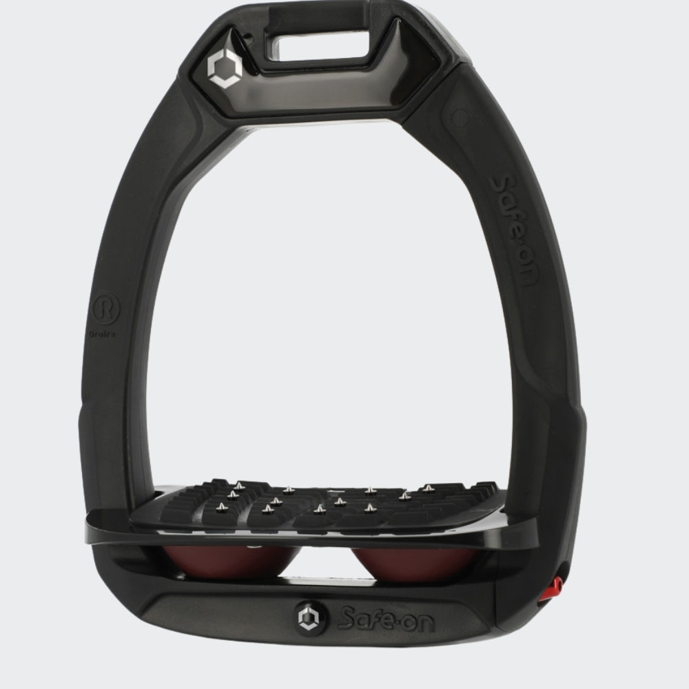 Safe-On Stirrups | Total Black | Burgundy