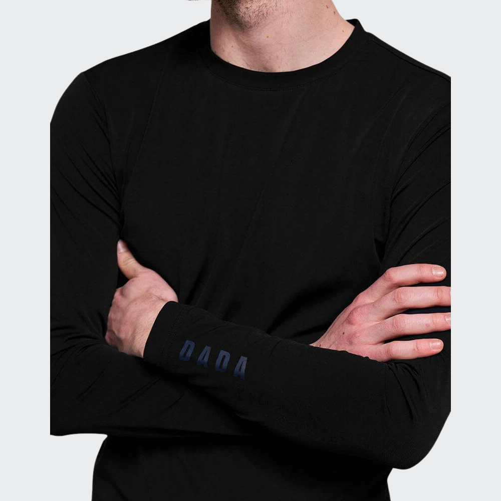 Mens Fellow Long Sleeve Technical Polo | Black