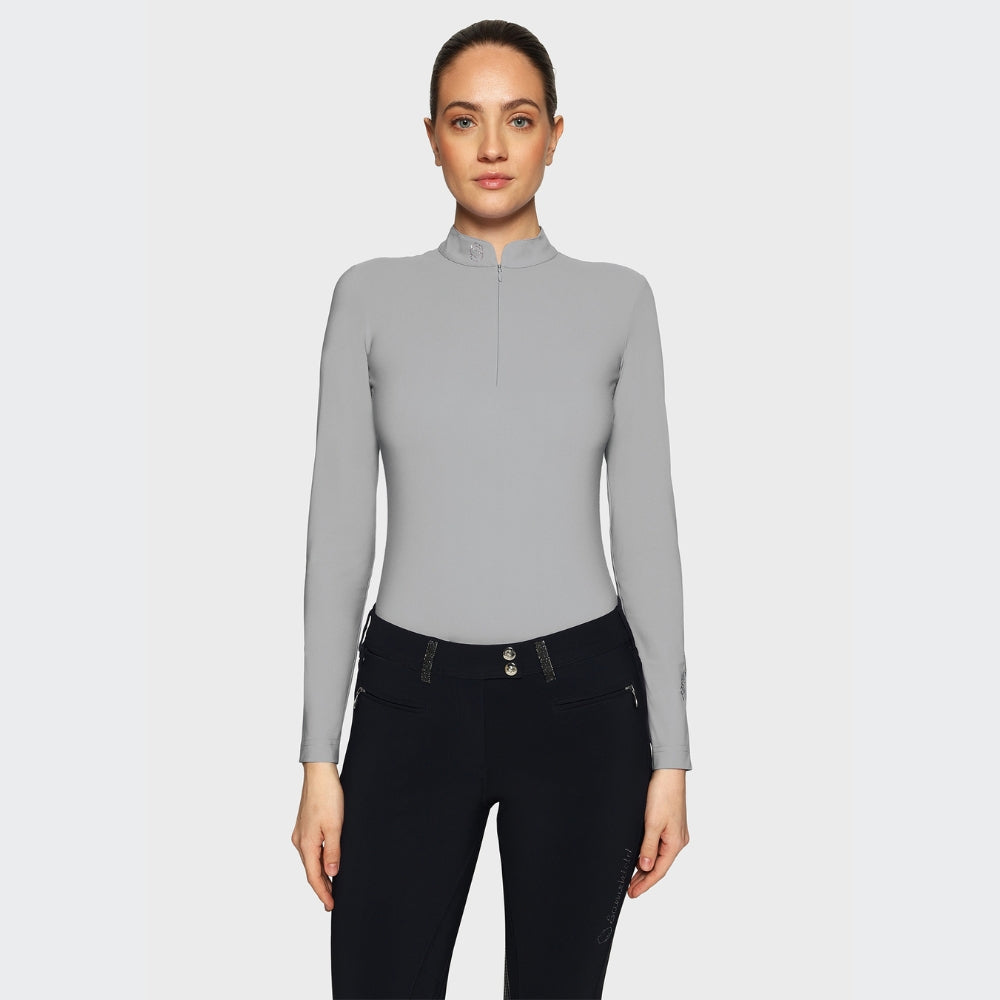 Ladies Bella Training Polo | Long Sleeves | Light Grey