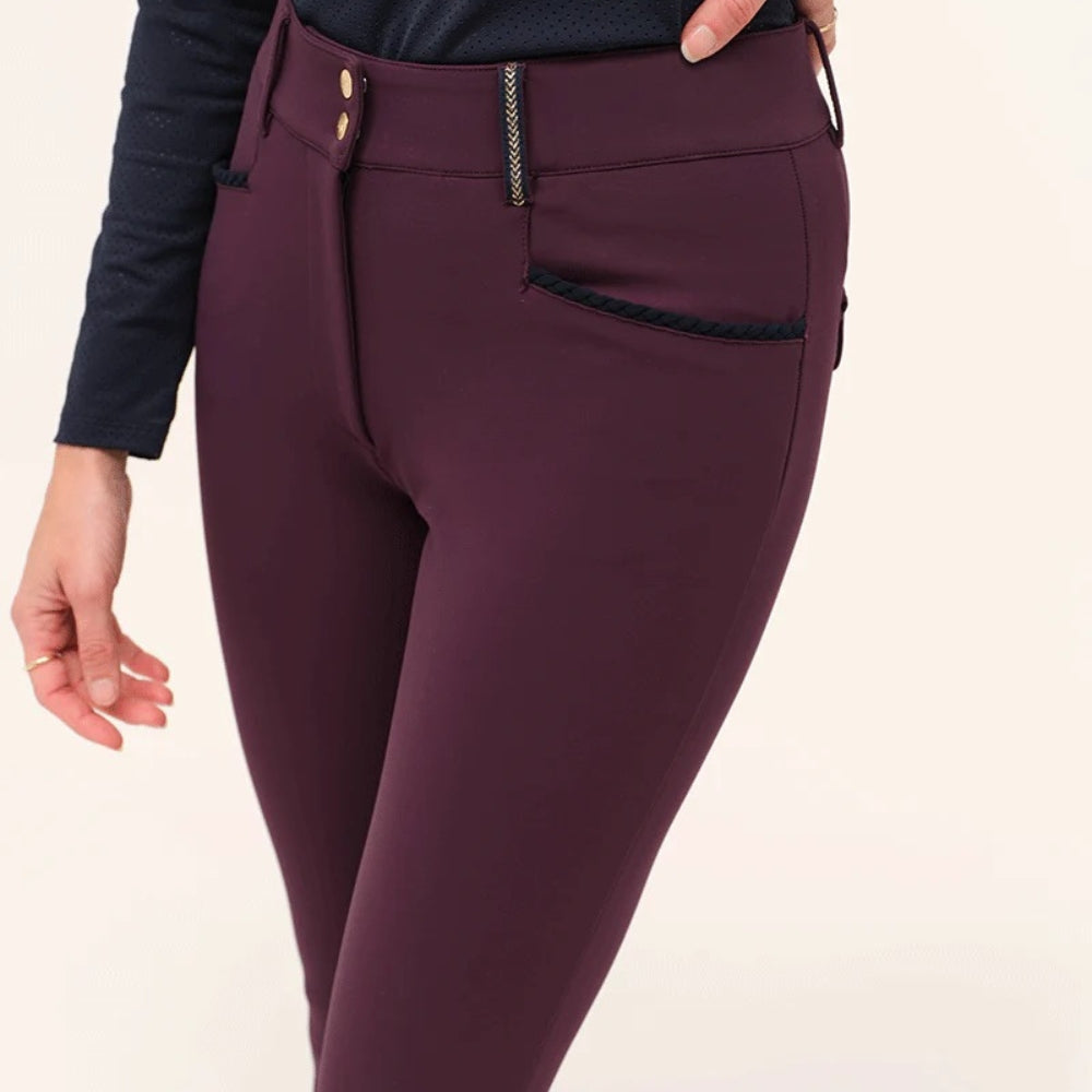 Ladies Giovani Grip Breeches | Medium Rise | Knee Grip | Dark Muscat