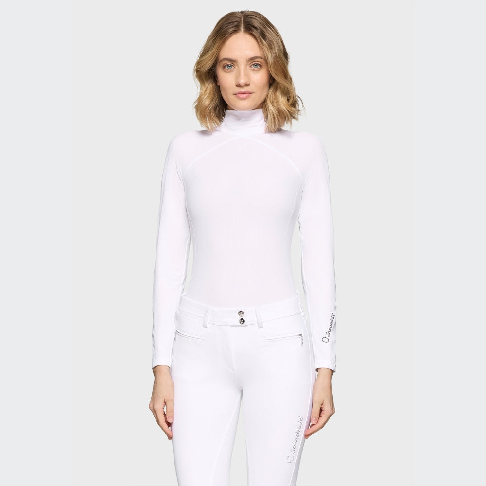 Ladies Sunniva Long Sleeve Training Polo | White