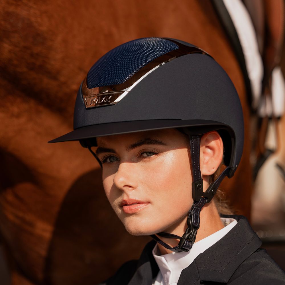 Star Lady Chrome Riding Helmet | Navy | Silver