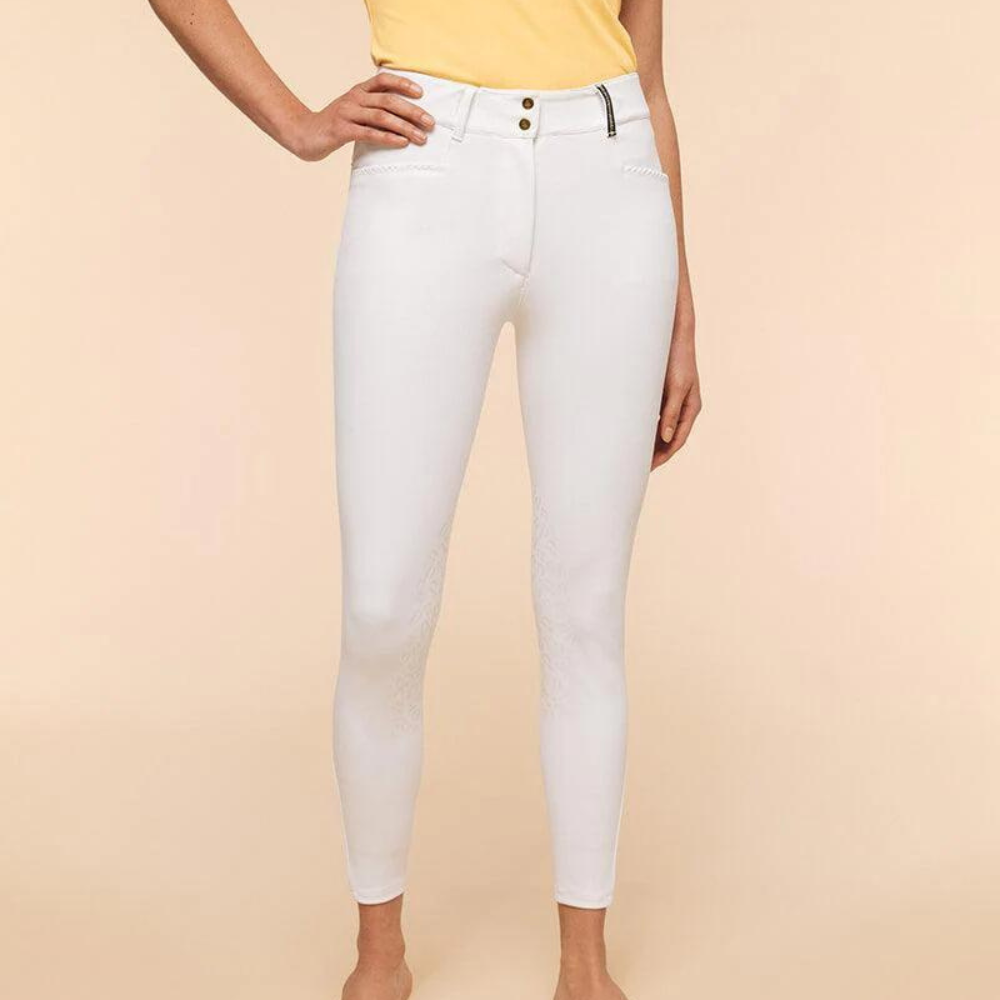Ladies Giovani Grip Breeches | Medium Rise | Knee Grip | White