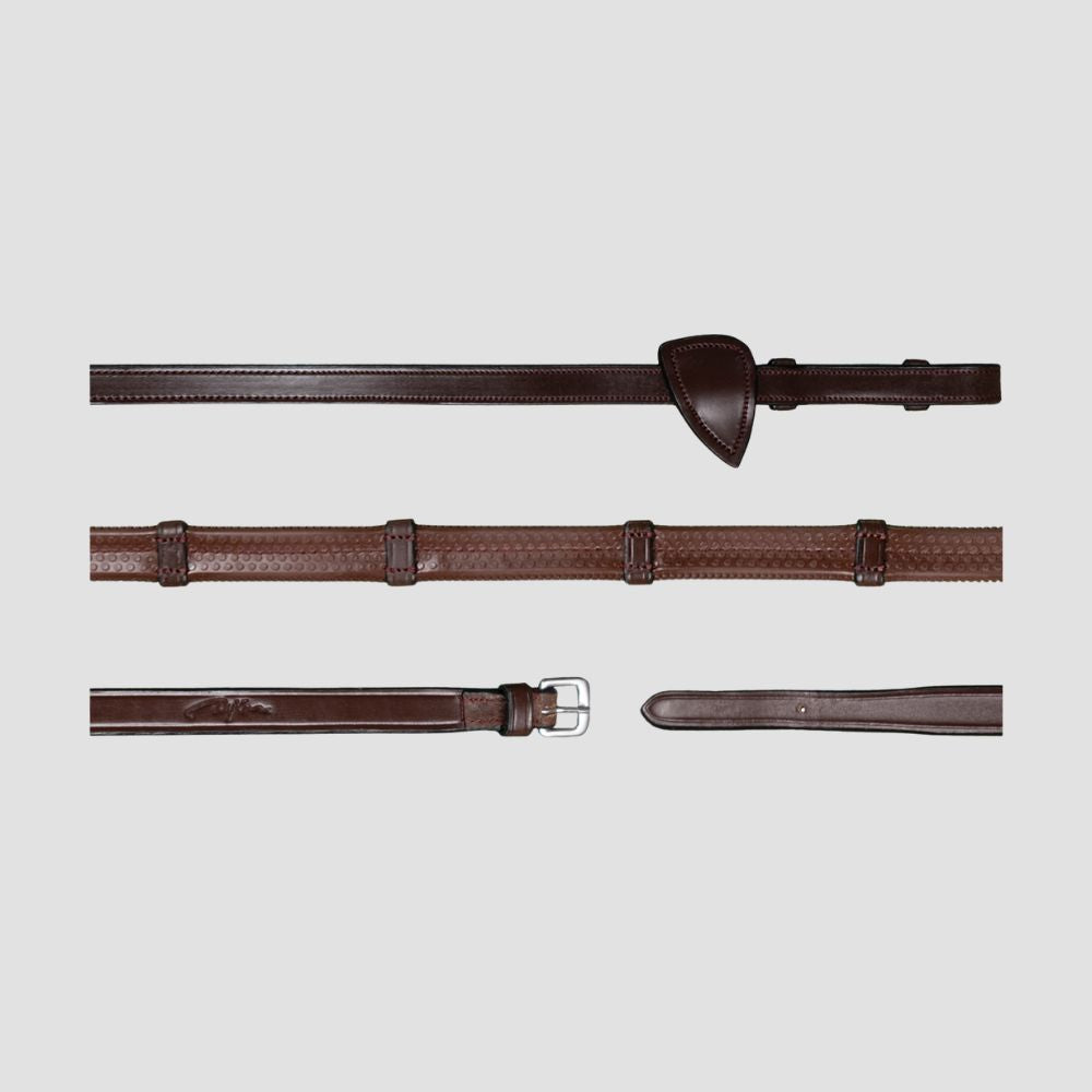 New English Rubber Reins With Leather Loops