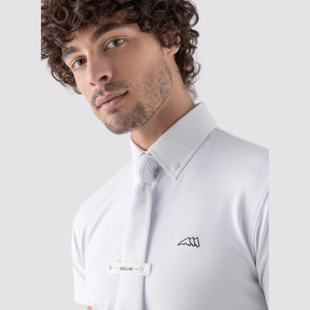 Mens Niam Short Sleeve Show Shirt | White