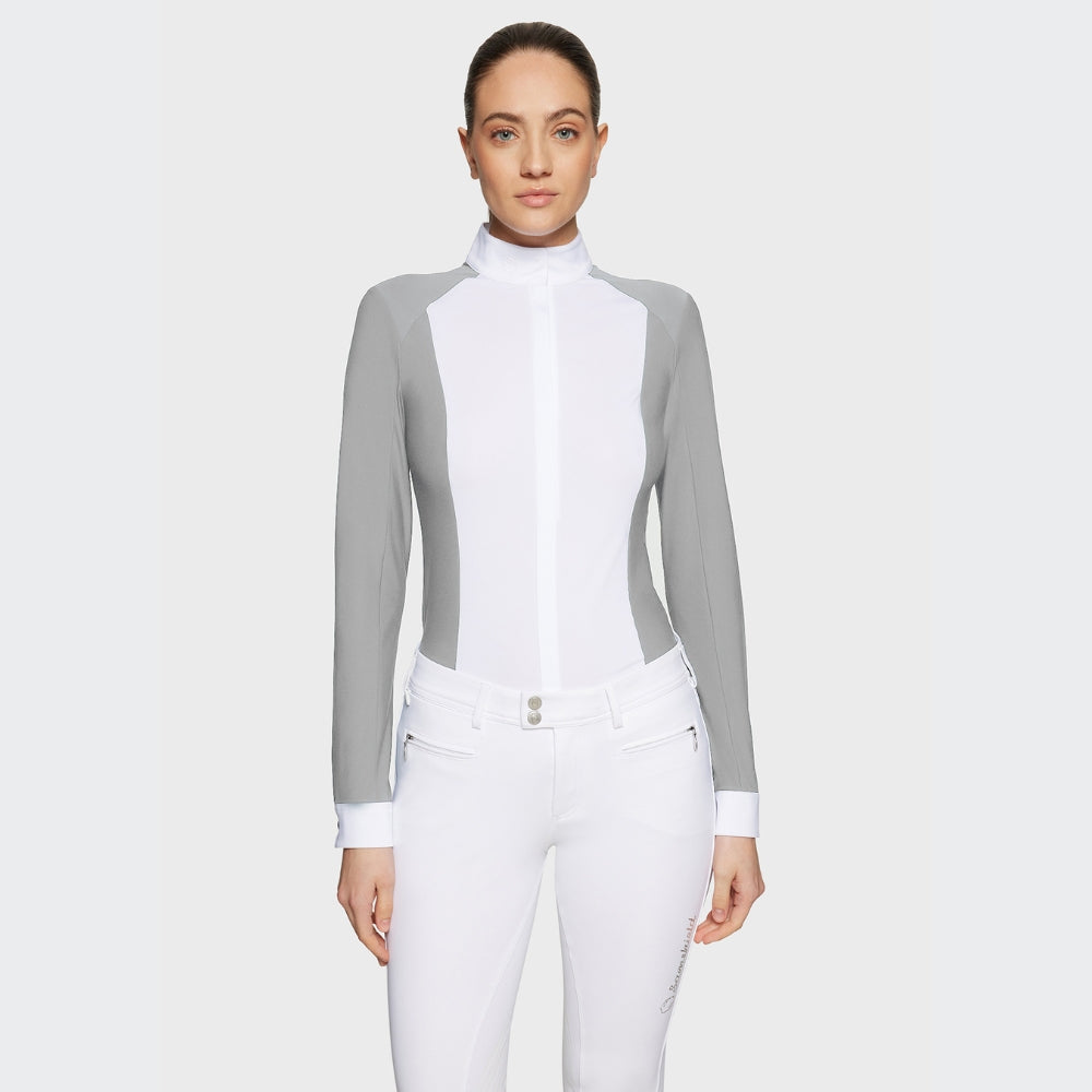 Ladies Lucia Metal Dots Show Shirt | Long Sleeves | Light Grey