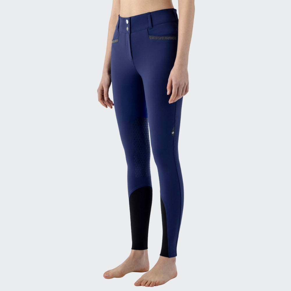 Ladies Crystalek Breeches | High Rise | Knee Grip | Blueberry