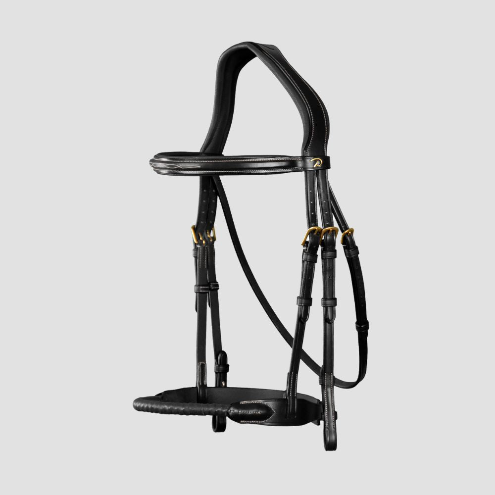 D Collection Leather Covered Rope Noseband Bridle