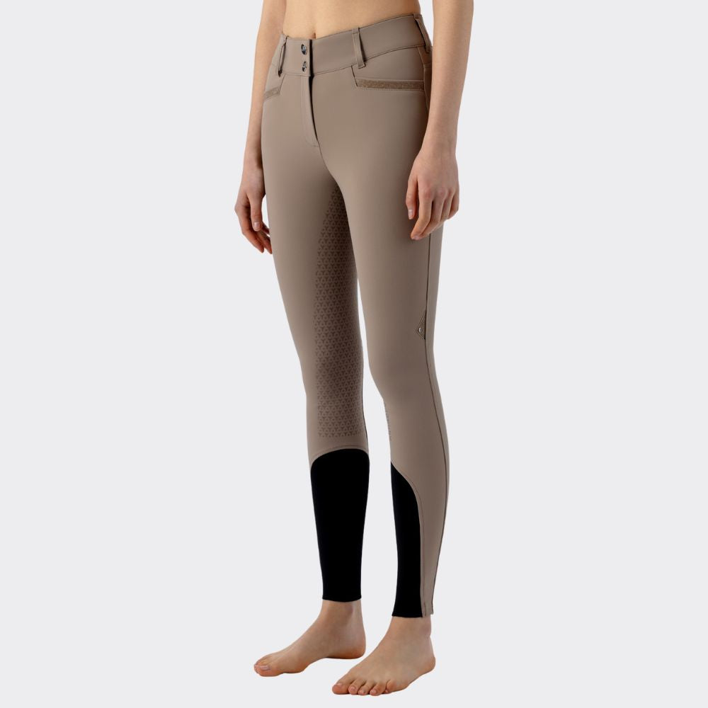 Ladies Crystalek Breeches | High Rise | Knee Grip | Taupe