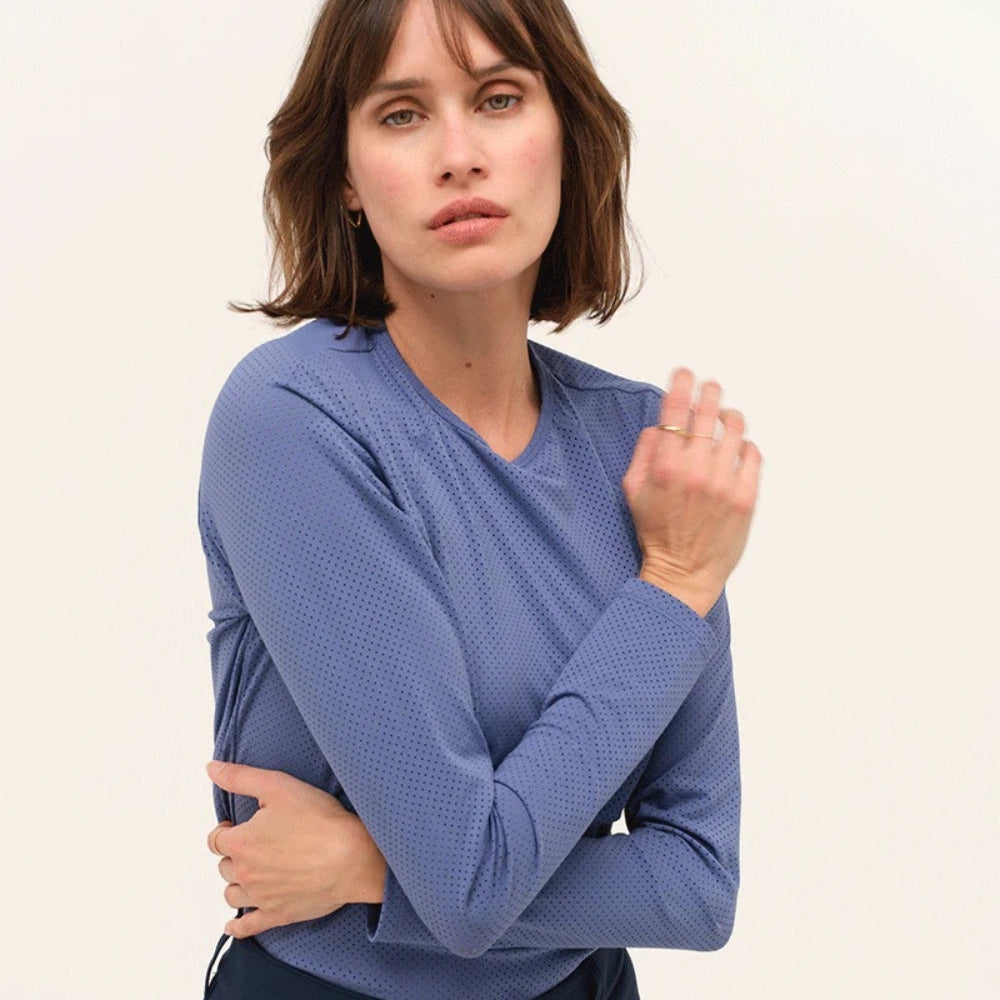 Ladies Jazz Micro Perforated Training Polo | Bleu Orage