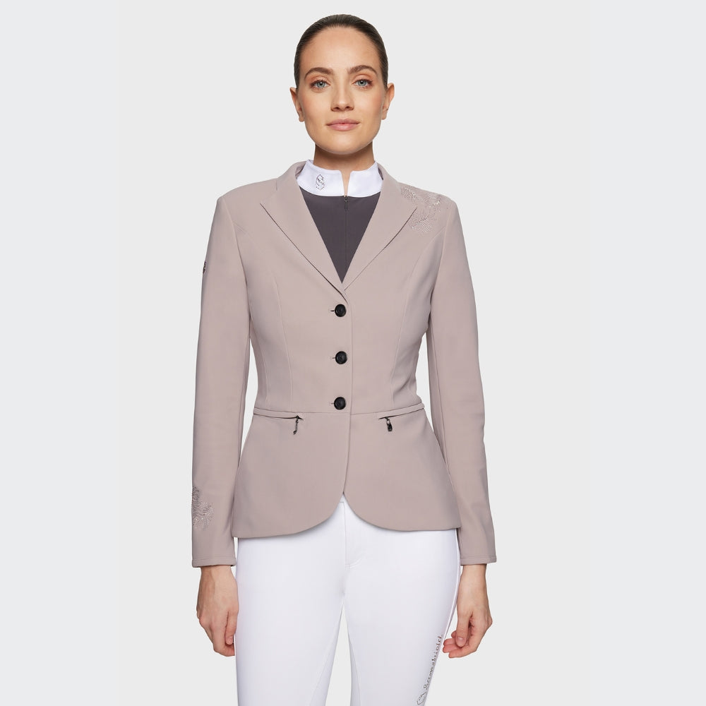 Ladies Victorine Crystal Ferna Show Jacket | Latte