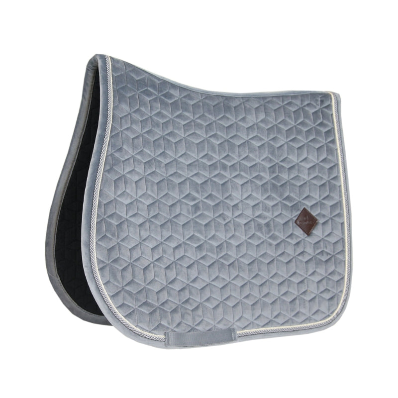 Basic Velvet Jumping Saddle Pad - Grey