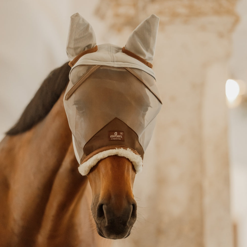 Fly Mask Skin Friendly With Ears | Silver