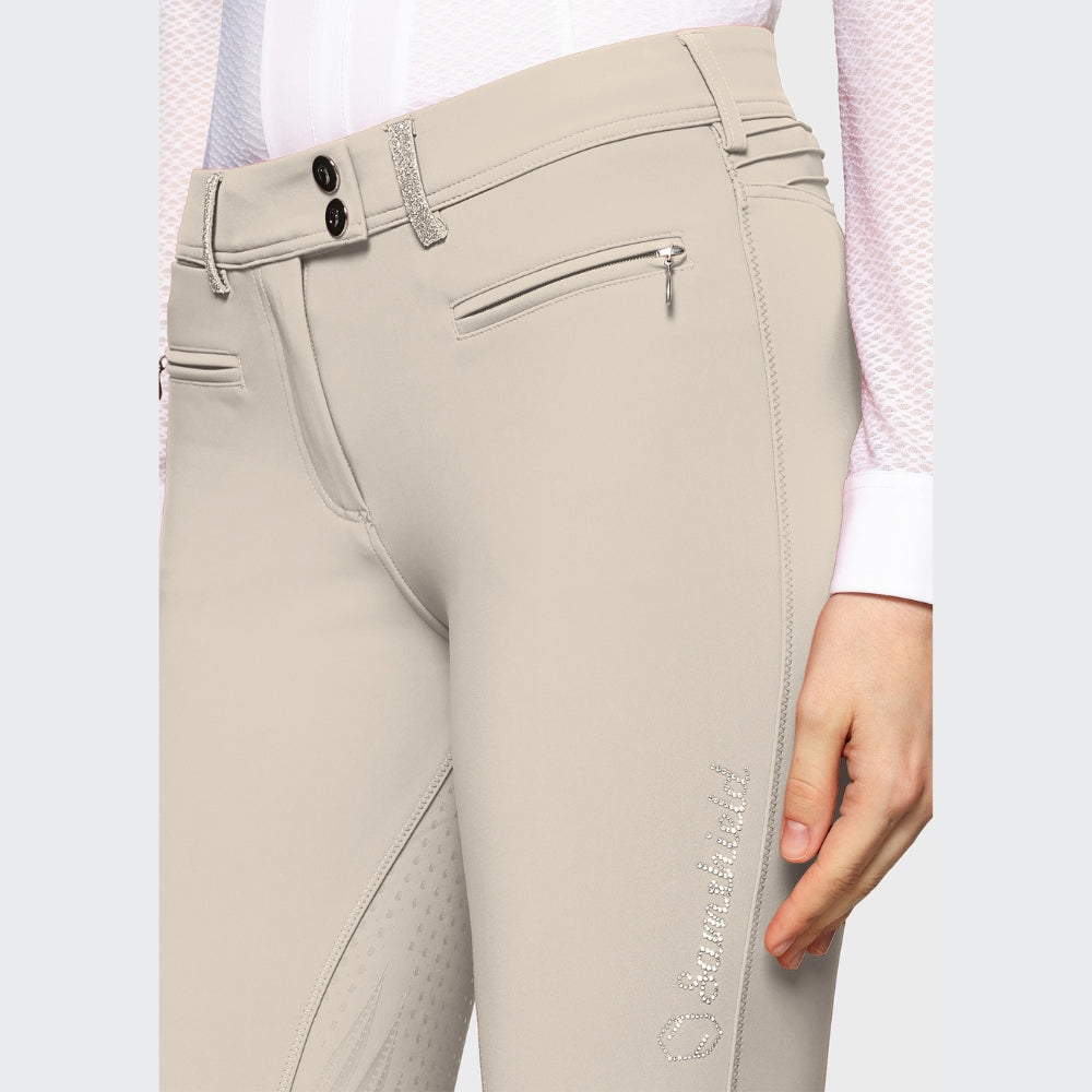 Ladies Adele Breeches | Medium Rise | Knee Grip | Beige