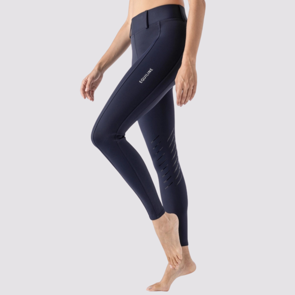 Ladies Carbek Legging with Phone Pocket | High Rise | Knee Grip | Navy