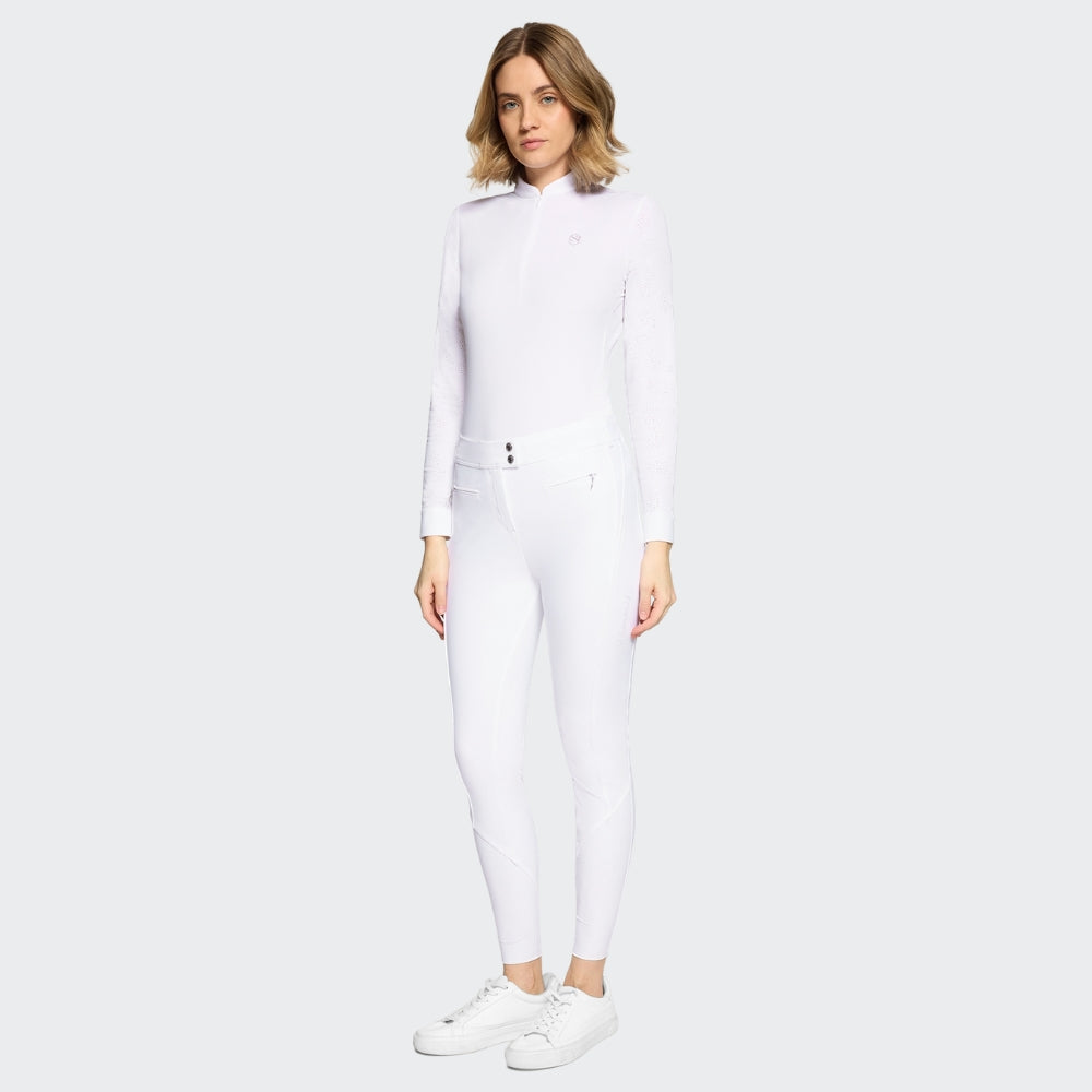 Ladies Omega Sport Breeches | Medium Rise | Knee Grip | White