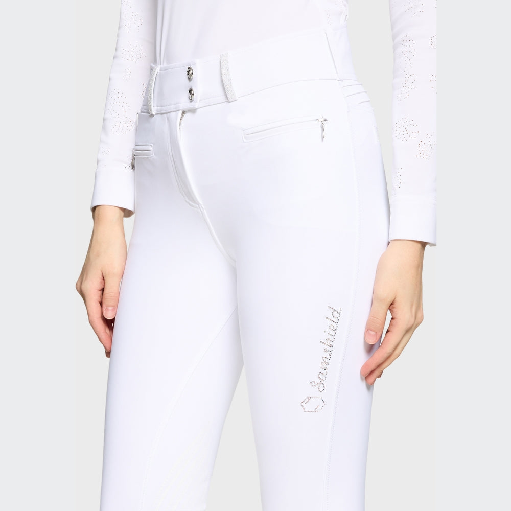 Ladies Clara Nova Breeches | High Rise | Knee Grip | White