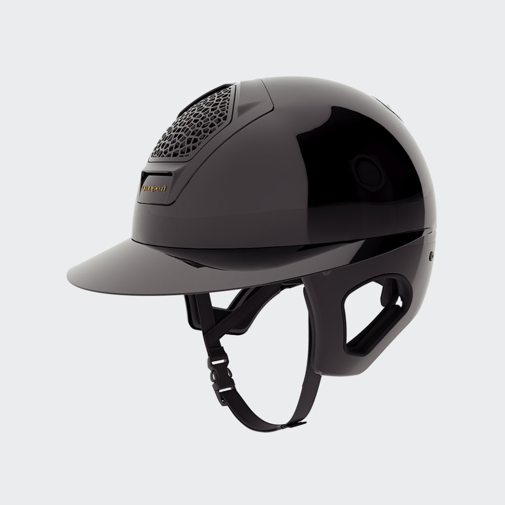 Voronoï Helmet With Temple Protection | Black Gloss