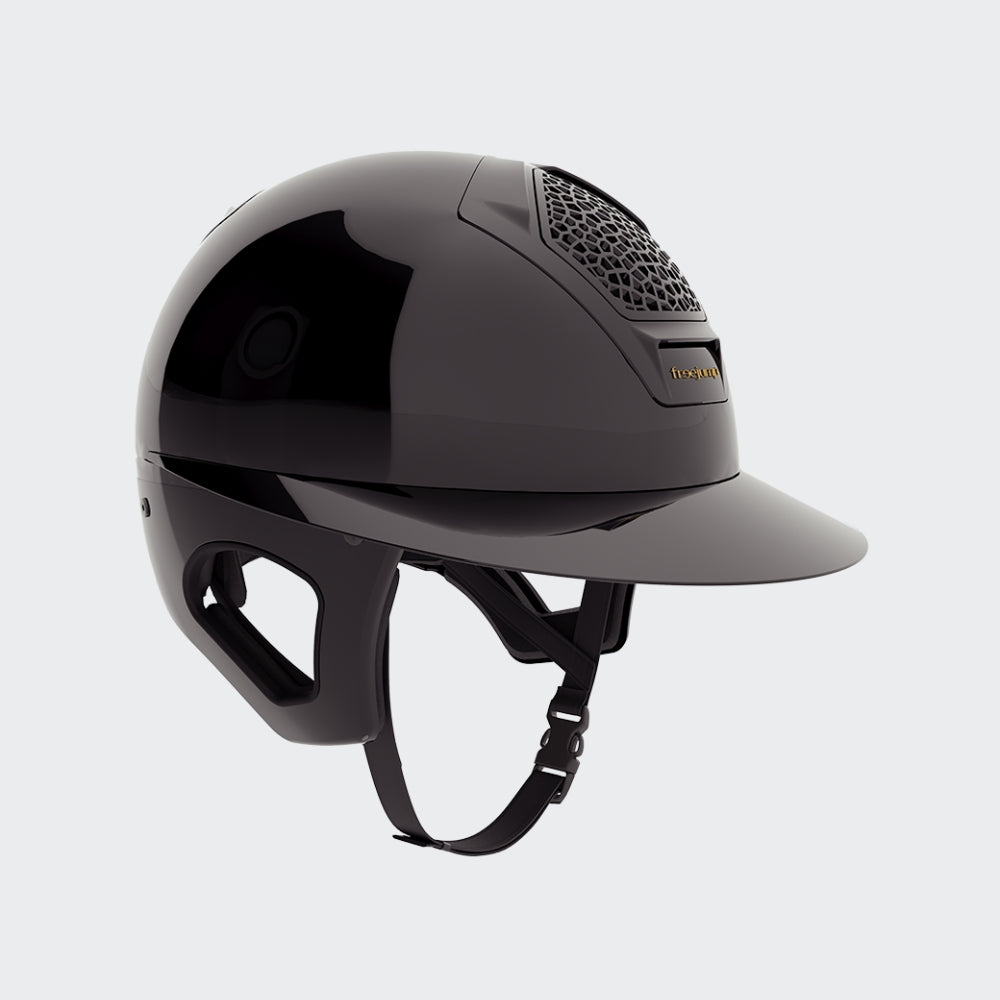 Voronoï Helmet With Temple Protection | Black Gloss
