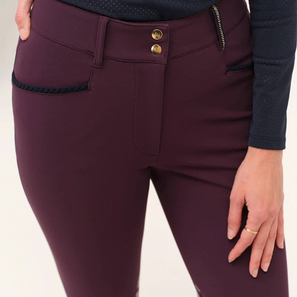 Ladies Giovani Grip Breeches | Medium Rise | Knee Grip | Dark Muscat