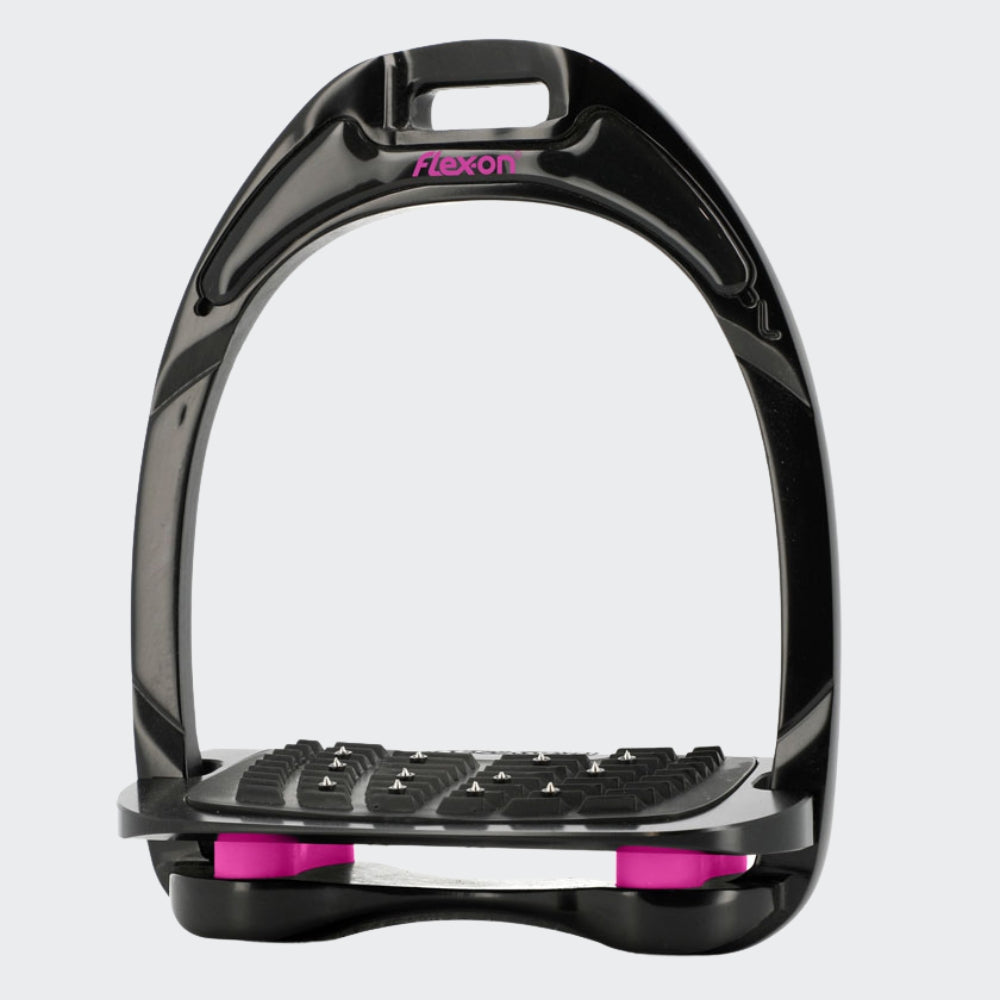 Black Aluminium Stirrups | Pink