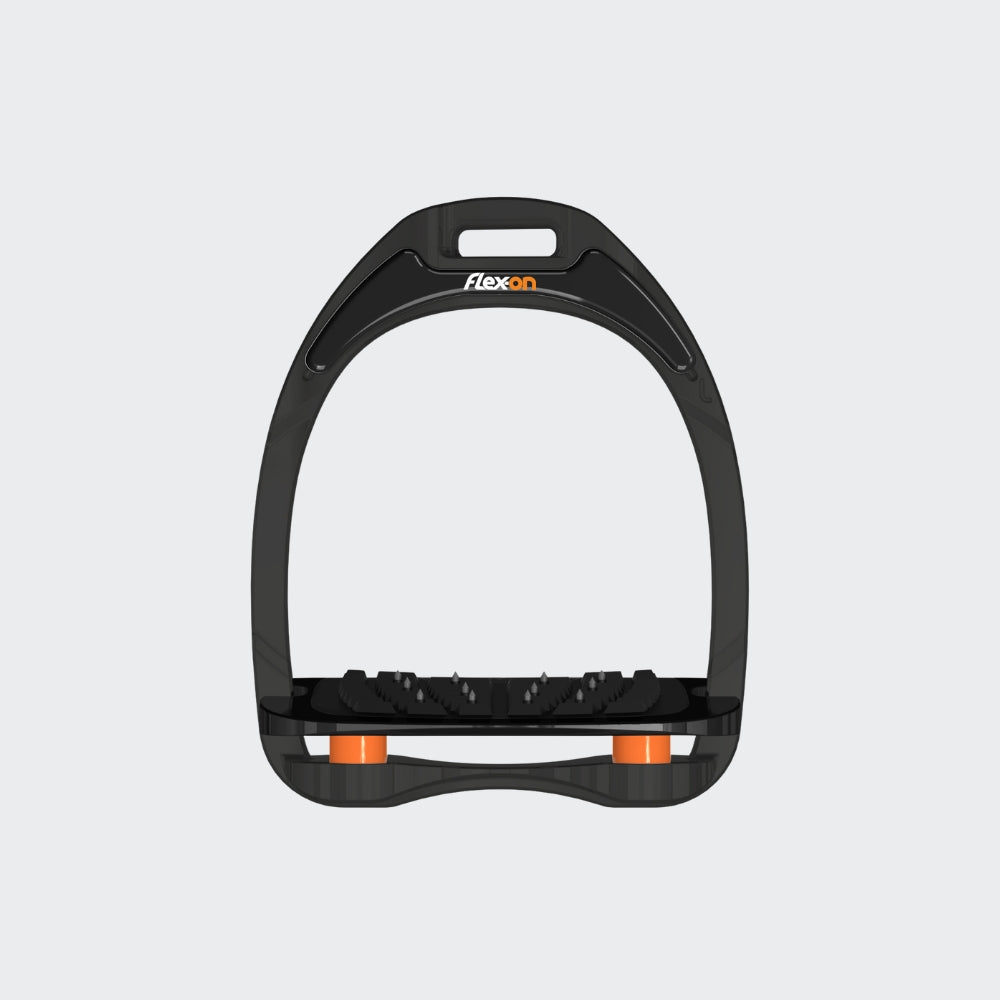 Black Aluminium Stirrups | Orange