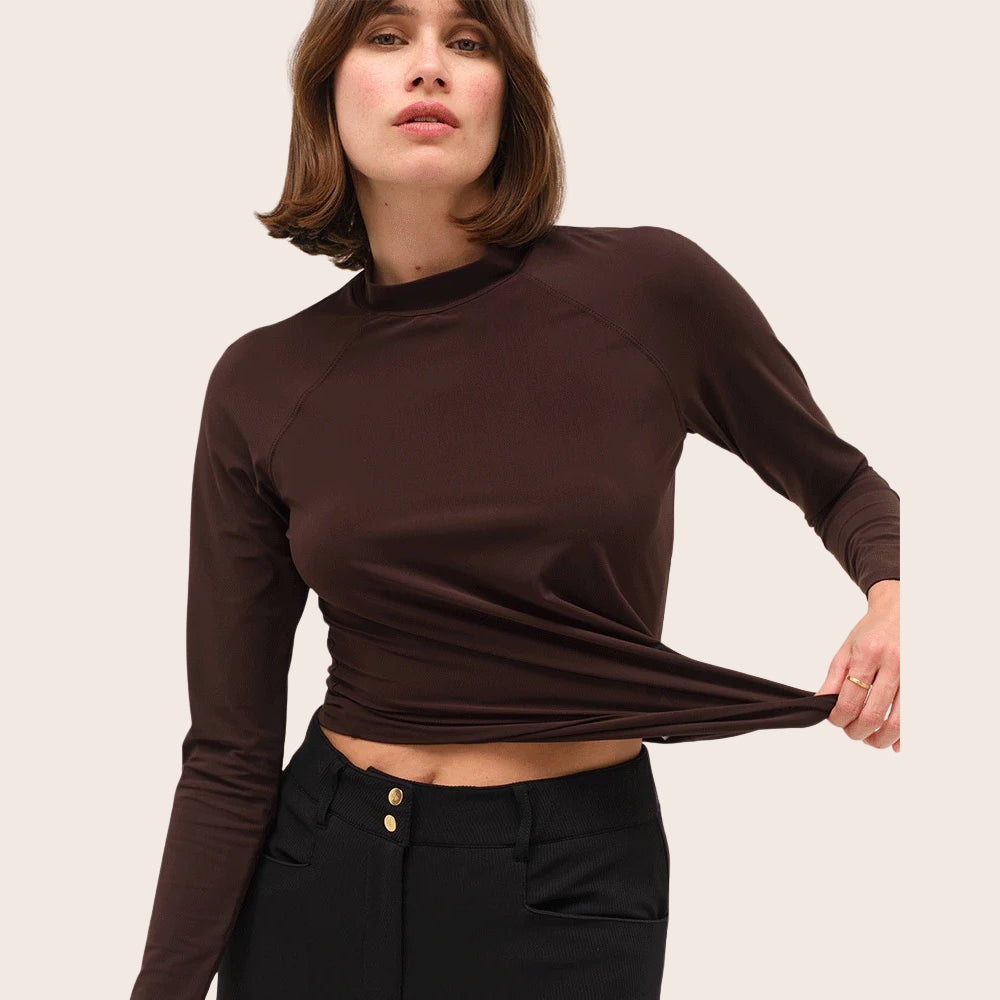 Ladies Totem Technical Training Polo | Long Sleeves | Chocolate