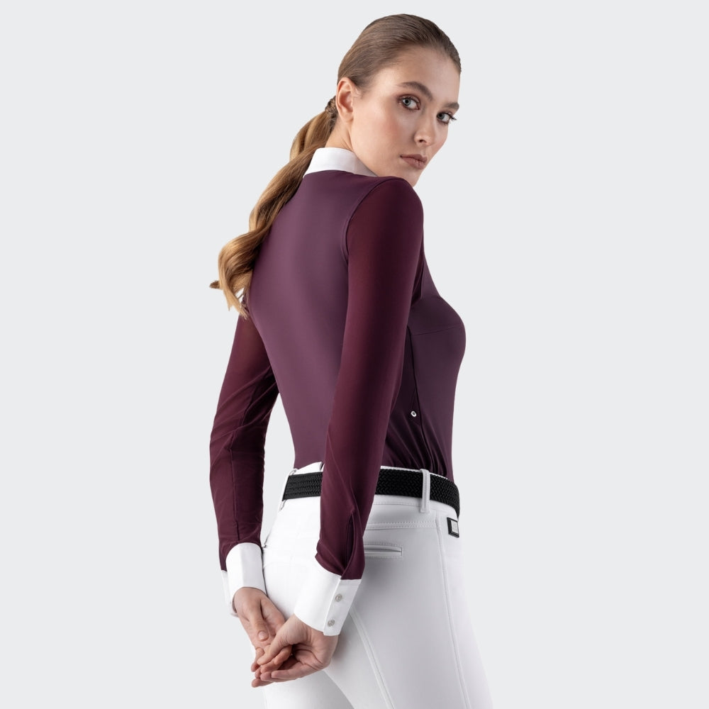 Ladies Golk Show Shirt | Long Sleeves | Burgundy